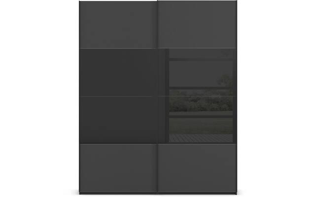 Goossens kledingkast finca combi glans mat glas wit hoogwaardig meubelplaat - 8244420-{merk}-finca-combi-sts-wit-schuifdeuren-01